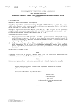 ROZPORZĄDZENIE WYKONAWCZE KOMISJI (UE) 2016