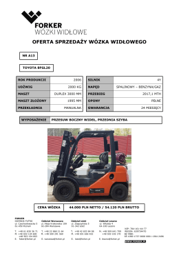 oferta sprzedaży w&oacute;zka widłowego