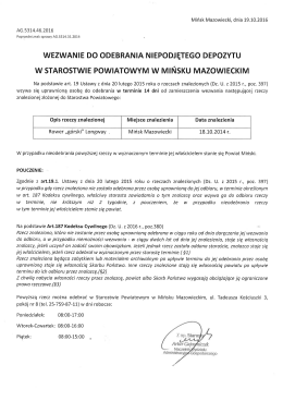 Wezwanie - Powiat Miński
