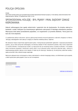 POLICJA OPOLSKA SPOWODOWAŁ KOLIZJĘ