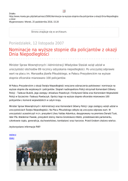 Nominacje na wyższe stopnie dla policjantów z okazji Dnia
