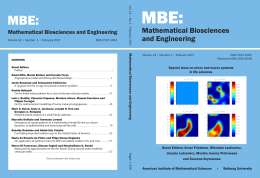 Mathematical Biosciences and Engineering