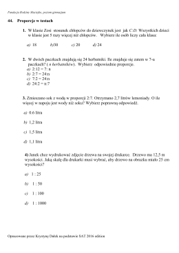 Seria 44. Proporcje w testach