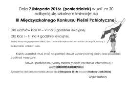 III Międzyszkolnego Konkursu Pieśni Patriotycznej.