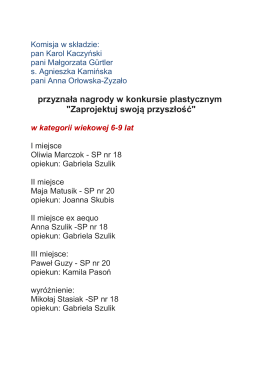 przyznała nagrody w konkursie plastycznym "Zaprojektuj swoją