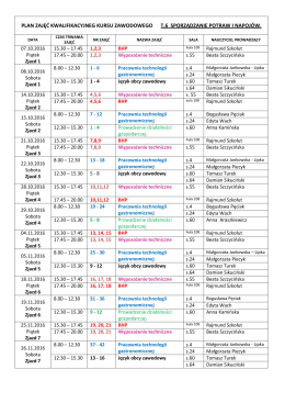 plan zajęć kkzT.6(II) 2016