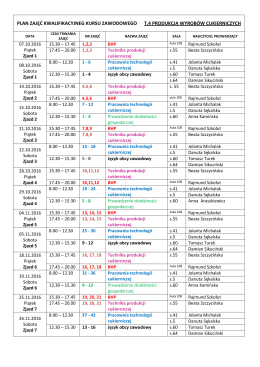plan zajęć kkzT.4(II) 2016