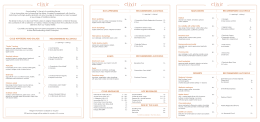 menu with recommended alcohols