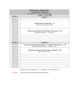 FILOLOGIA GERMAŃSKA 1 rok, semestr 1 (zimowy) r.ak. 2016/2017