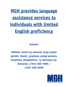 MGH provides language assistance services to individuals with