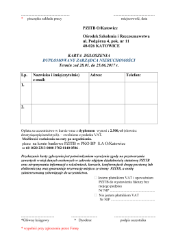 Karcie Zgłoszenia - PZITB