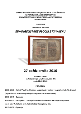 program konferencji - Wydział Nauk Historycznych i Społecznych