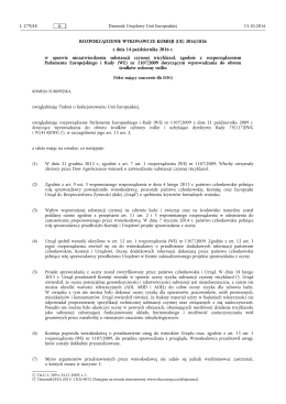 (UE) 2016/ 1826 - z dnia 14 października 2016 r. - w