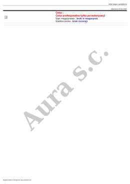 Cena : Cena profesjonalna tylko po autoryzacji