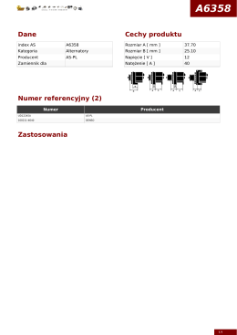 Dane Cechy produktu Numer referencyjny (2)