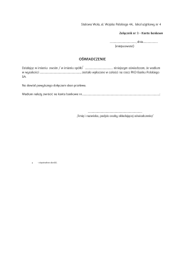 Załącznik nr 3 - Konto bankowe