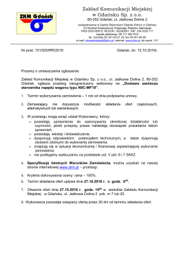 Ogłoszenie o zam&oacute;wieniu