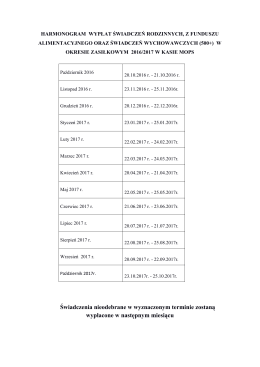 harmonogram wypłat