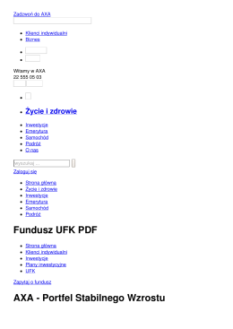 Fundusz UFK PDF - AXA Polska - Ubezpieczenia, Emerytury