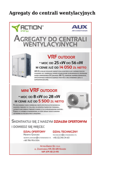 Agregaty do centrali wentylacyjnych
