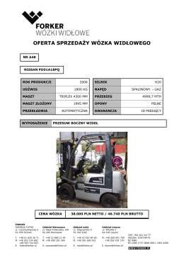 oferta sprzedaży wózka widłowego