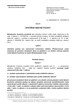 Opatřen&iacute; obecn&eacute; povahy MŽP