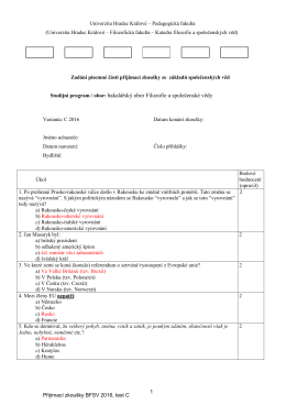 BFSV C - Univerzita Hradec Kr&aacute;lov&eacute;