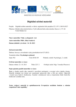 Vlohy a schopnosti &ndash; test - SZ&Scaron; a VO&Scaron; zdravotnick&aacute; Česk&eacute; Budějovice