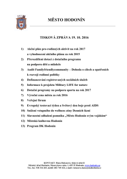 Tiskov&aacute; zpr&aacute;va 19. 10. 2016