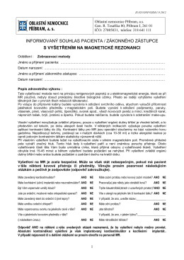 vyšetřením na magnetické rezonanci
