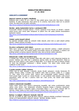 Newsletter města Krnova 17. 10. 2016