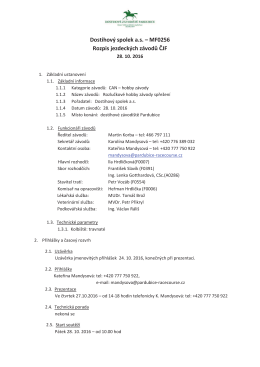 Dostihový spolek as – MF0256 Rozpis jezdeckých