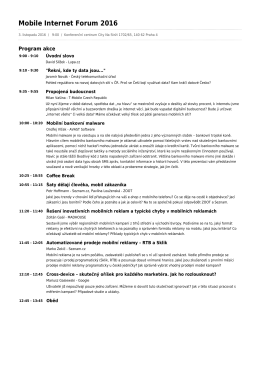 Program akce Mobile Internet Forum 2016