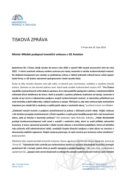 Tiskov&aacute; zpr&aacute;va MPO