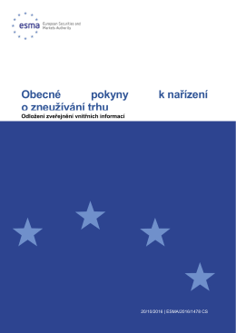 Obecné pokyny k nařízení o zneužívání trhu - Esma