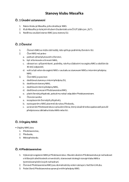 Stanovy klubu Masařka