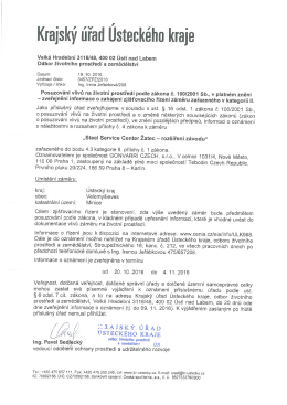 EIA - ozn&aacute;men&iacute; "Steel Service Center Žatec - roz&scaron;&iacute;řen&iacute;