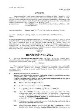 Dražební vyhláška, Exekutorský úřad Pardubice, č.j. 195 EX 1982