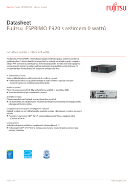 Datasheet Fujitsu ESPRIMO E920 s režimem 0 wattů