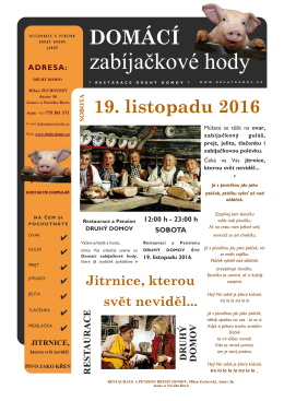 Dom&aacute;c&iacute; zab&iacute;jačkov&eacute; hody