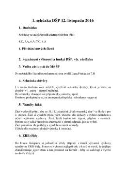 1. schůzka DŠP 12. listopadu 2016 1. Docházka