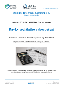 D&aacute;vky soci&aacute;ln&iacute;ho zabezpečen&iacute;