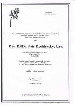 f)oc. RNDr. Petr Rychlovsky, CSc.