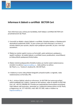 Ž&aacute;dost o certifik&aacute;t SECTOR Cert