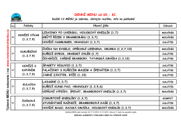 Týdenní menu - Motorest Rohlenka