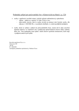 podmínky přijetí - Klenovice na Hané