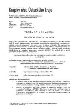 stanoven&iacute; přechodn&eacute; &uacute;pravy provozu na pozemn&iacute;ch komunikac&iacute;ch