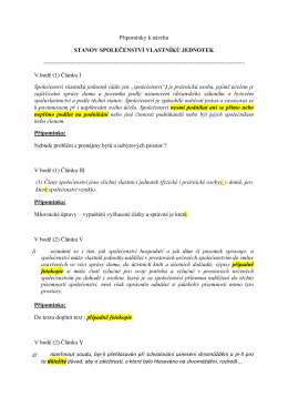 Připomínky členů KK k návrhu stanov SVJ