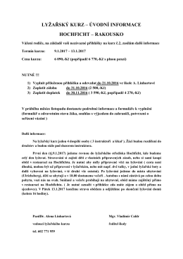 lyžařsk&yacute; kurz &ndash; &uacute;vodn&iacute; informace hochficht &ndash; rakousko