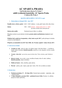 AC Sparta Praha - Odd&iacute;l rychlostn&iacute; kanoistiky